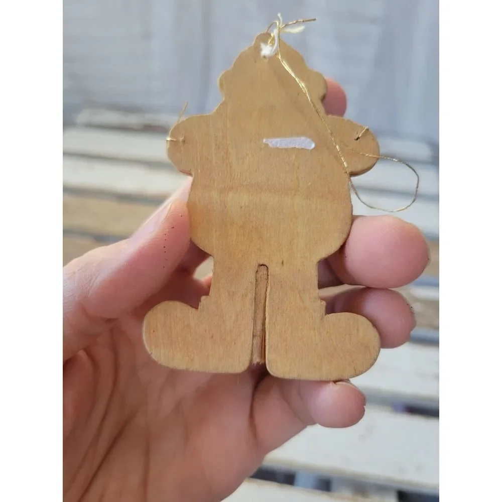 Santa Bell‎ country wooden handmade ornament Xmas holiday tree